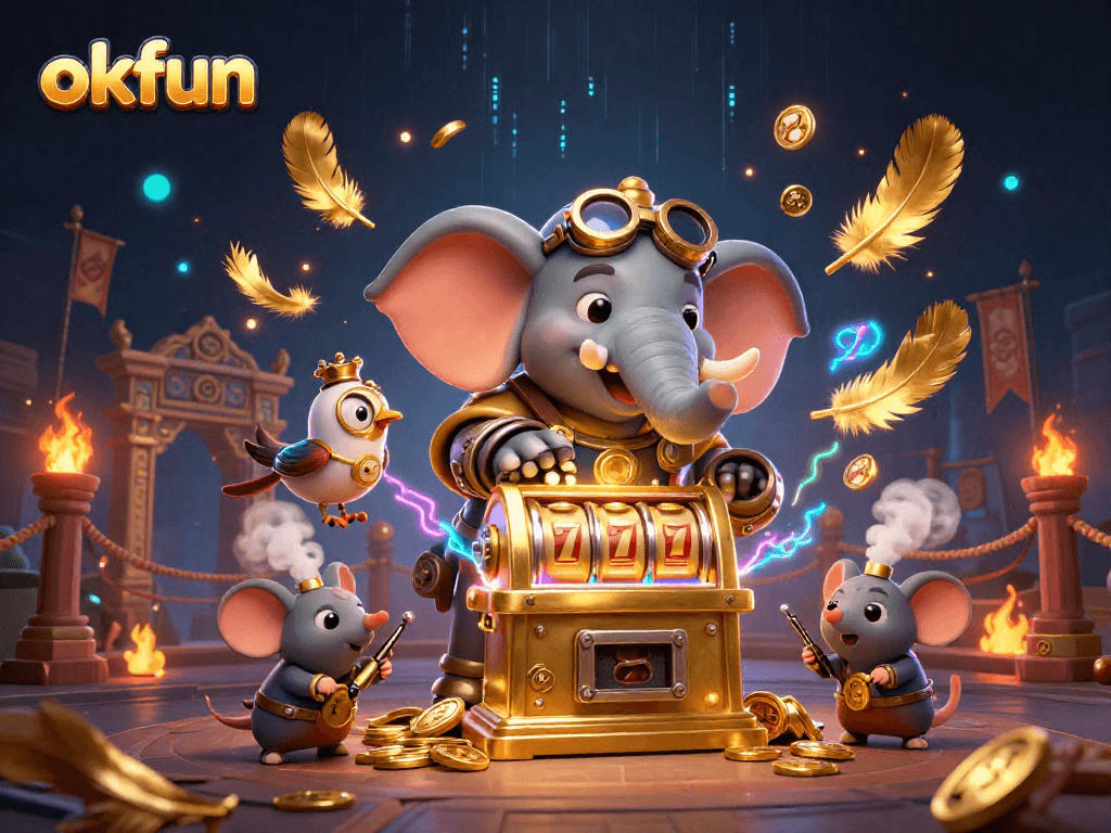 Engage in thrilling gameplay at okfun with steampunk-themed slot machines and dynamic characters.