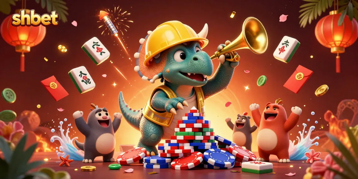 Experience thrilling gaming at shbet, featuring a lively 3D casino scene with characters celebrating wins.