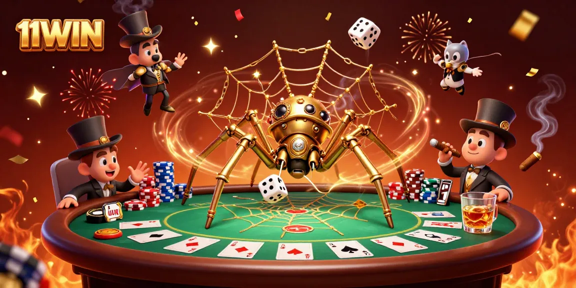 Engage with 11WIN in a vibrant steampunk casino adventure filled with golden elements and thrilling gameplay.