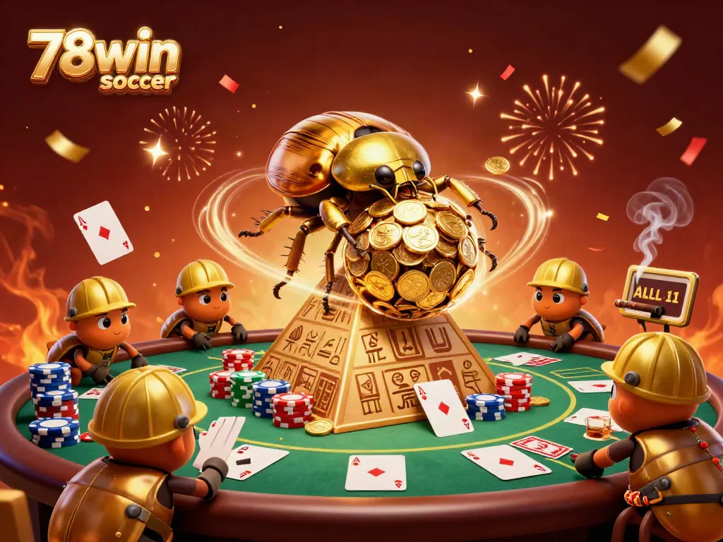 Experience immersive gaming with 78win soccer, featuring vibrant casino elements and golden creativity