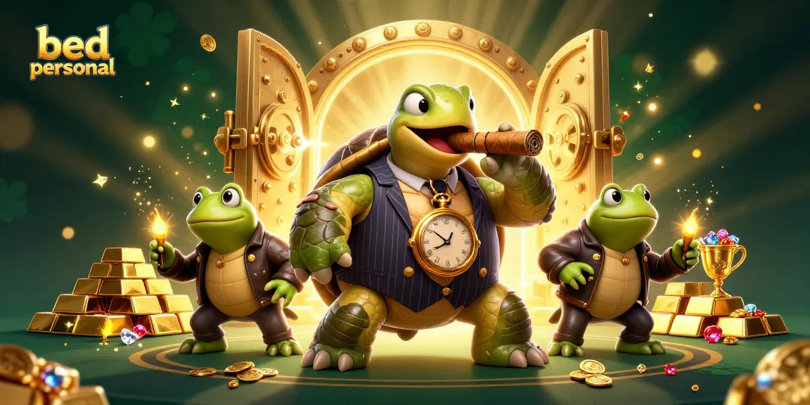 Engage with bed personal's vibrant scene showcasing a snapping turtle in a mobster suit amid casino delights.