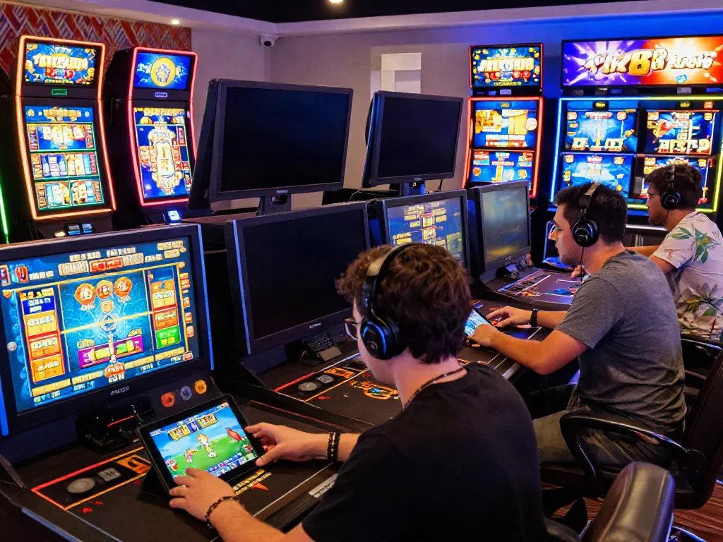 Engaged gamers enjoying diverse online games at TX88, showcasing vibrant casino activities.