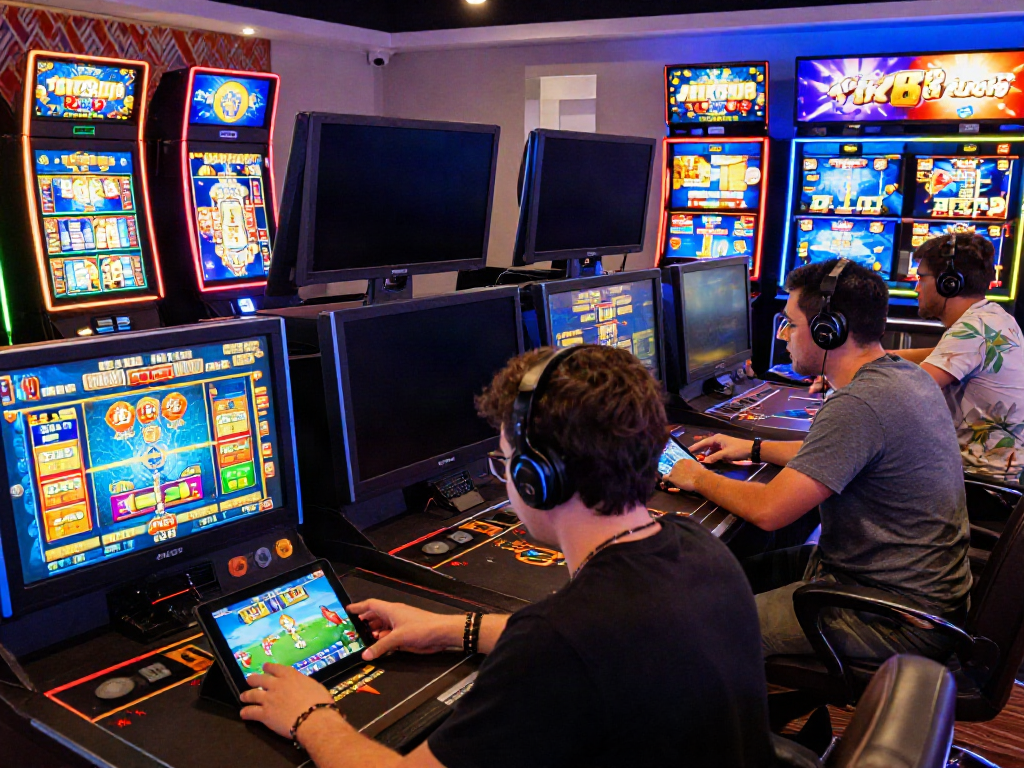 Engaged gamers enjoying diverse online games at TX88, showcasing vibrant casino activities.