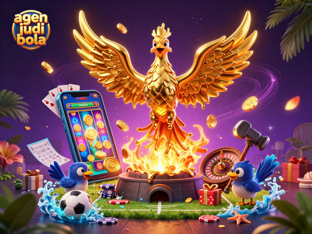 Engage with the dynamic betting environment in this captivating agen judi bola scene featuring sports elements.