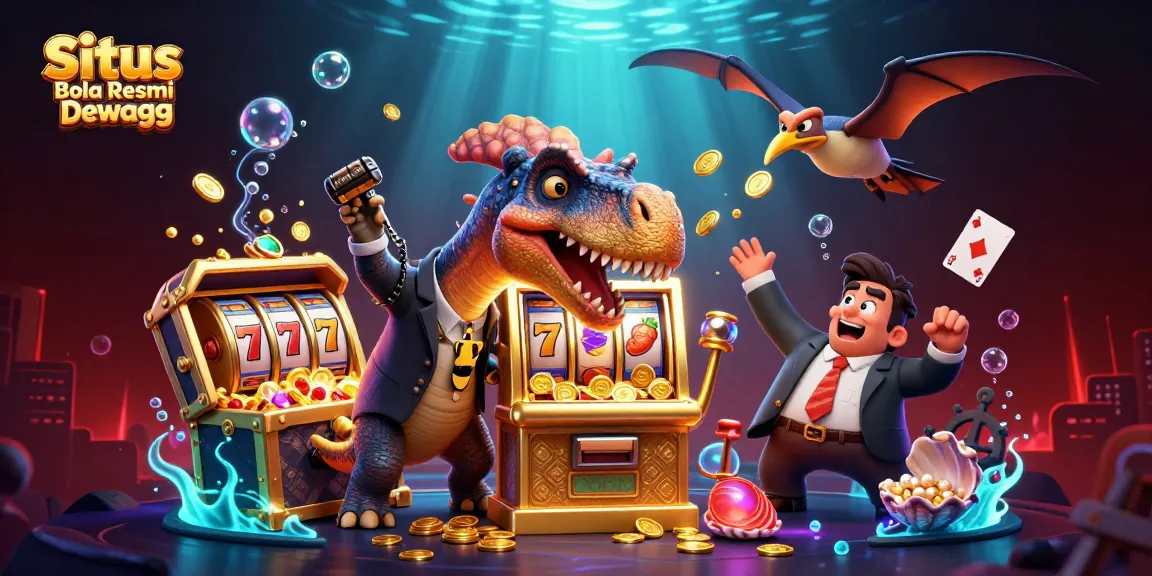 Situs Bola Resmi Dewagg showcases a vibrant scene with winning jackpots and dynamic casino action