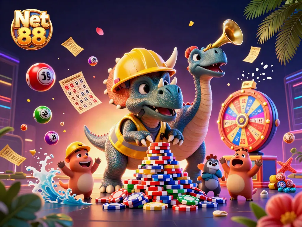 Engage in thrilling gameplay at Net 88 with vibrant characters and exciting casino elements.
