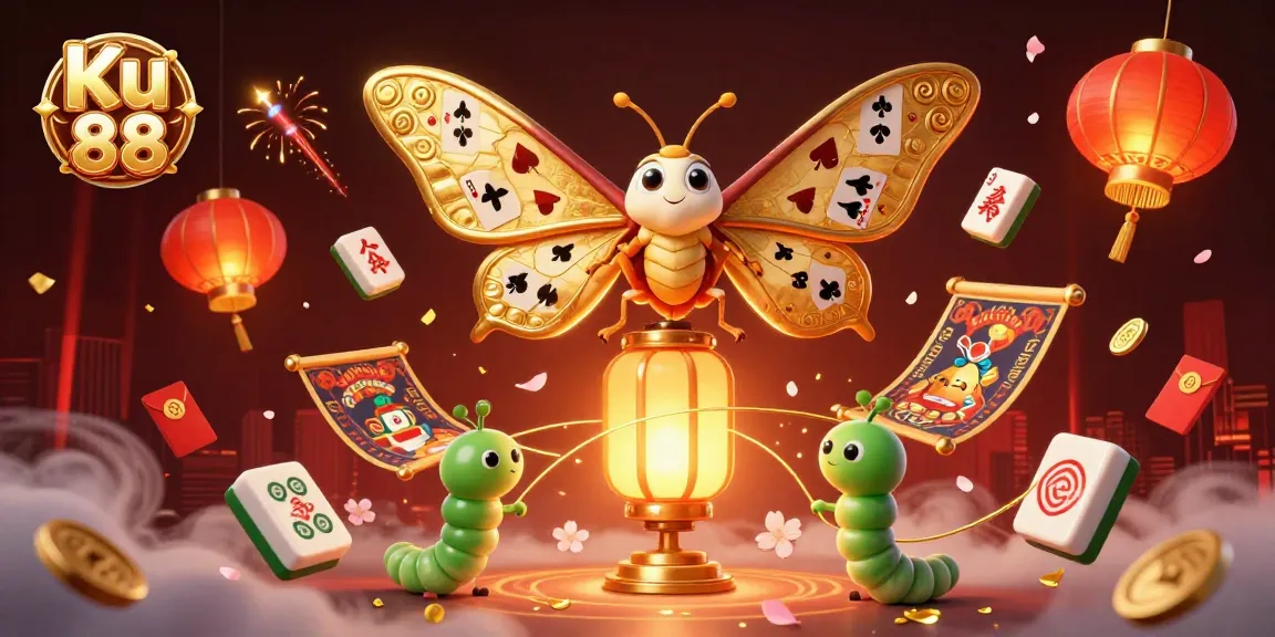 Experience thrilling gameplay at Ku 88 with 3D characters and casino elements in a vibrant digital art scene.