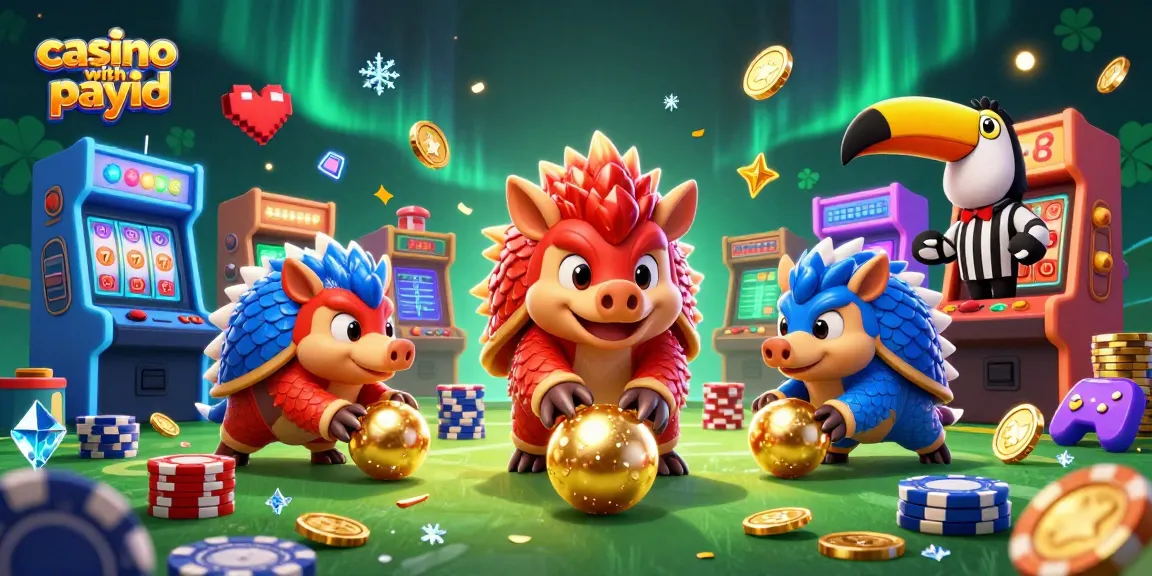 Win big at a casino with payid, as rival pangolins battle through poker chips in an animated arcade.