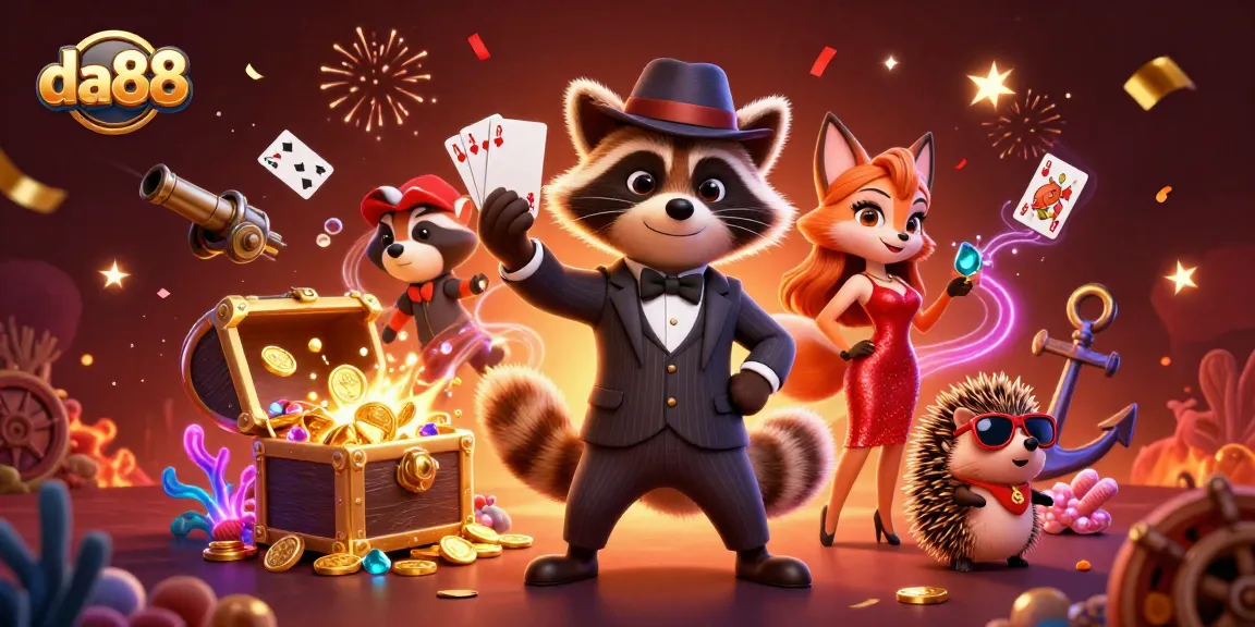 Experience thrilling gaming adventures with da88 and its vibrant casino characters amid treasures and excitement.