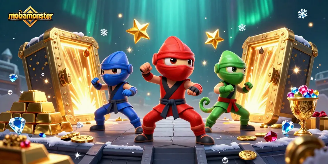 Experience thrilling casino action with mobamonster's ninja chameleons in 3D treasure hunt.